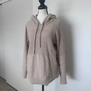 Textured Stitch Hooded Sweater